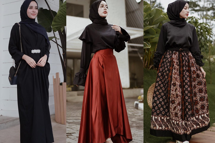 Outfit Kaos Hitam Hijab