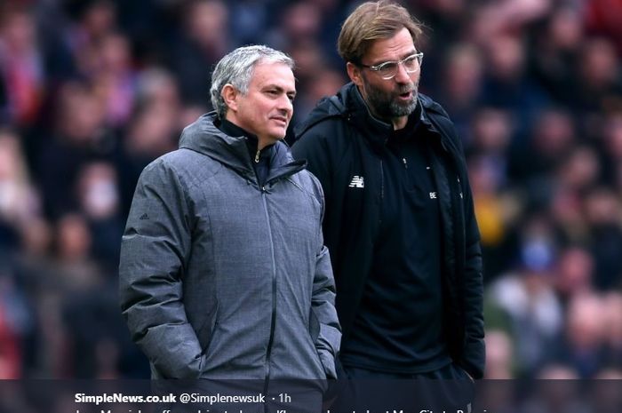 Jose Mourinho dan Juergen Klopp kala bertemu sebagai pelatih di Liga Inggris