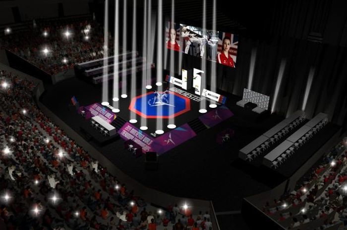 Venue (sesi sore) yang akan digunakan pada Kejuaraan Dunia Taekwondo 2019, di Manchester Arena, Britania Raya.