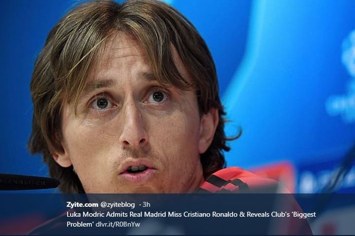 Luka Modric saat konferensi pers jelang Real Madrid melawan Ajax Amsterdam