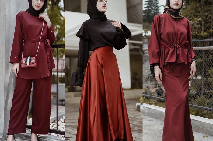 35+ Ide Baju Merah Jilbab Hitam