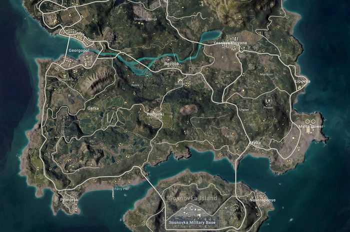 Map Erangel PUBG yang diperbaharui 