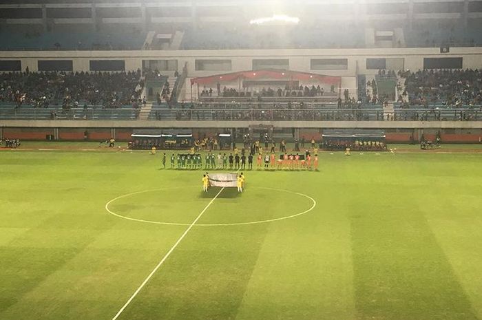 Pertandingan antara PSS Sleman Vs Borneo FC pada grup D Piala Presiden 2019 di Stadion Maguwoharjo, Sleman, Jumat (8/3/2019).