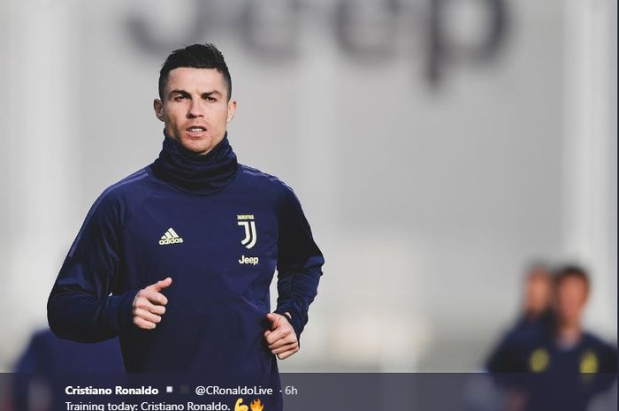 Cristiano Ronaldo berlatih bersama Juventus jelang laga melawan Atletico 