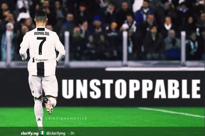 Pahlawan kemenangan Juventus, Cristiano Ronaldo mencetak tiga gol saat melawan Atletico Madrid di Stadion Allianz
