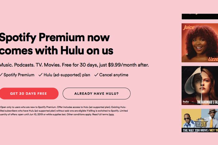how to use spotify premium to get hulu