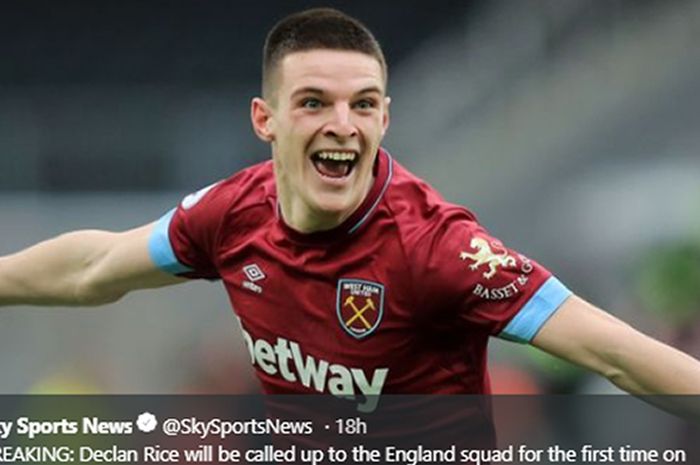 Pemain West Ham, Declan Rice.