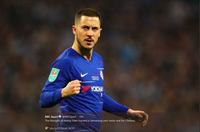 Bintang Chelsea, Eden Hazard, digosipkan menjadi incaran penting Real Madrid.