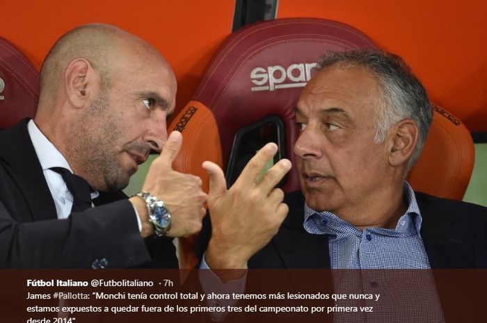 Monchi bersama presiden klub AS Roma, James Palotta