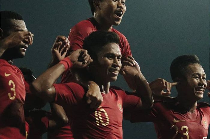 Winger timnas U-23 Indonesia, Osvaldo Haay, merayakan gol yang dicetak ke gawang Thailand di final Piala AFF U-22 2019.