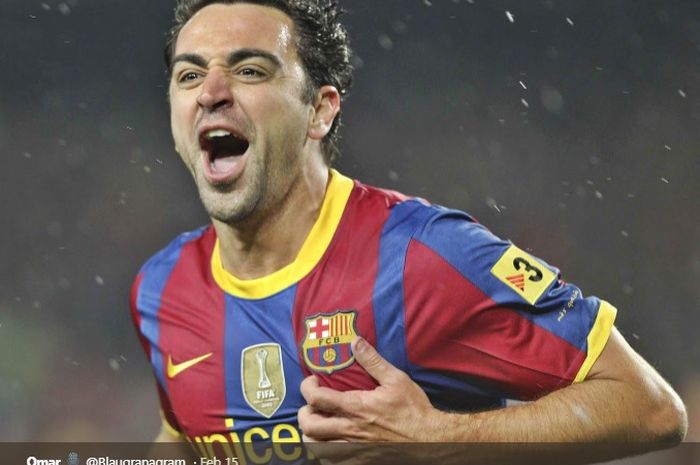 Pemain tengah Barcelona, Xavi Hernandez.