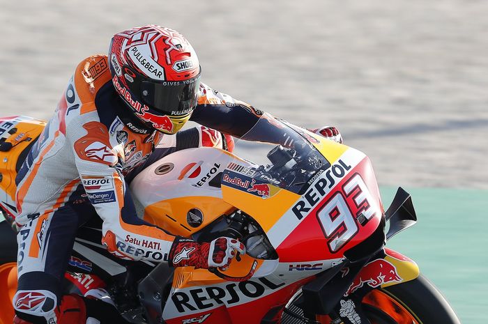 Marc Marquez (Repsol Honda) saat tampil pada sesi latihan bebas pertama (free practice/FP 1) MotoGP Argentina 2019 yang digelar Jumat (29/3/2019).