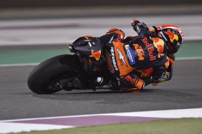 Pembalap Red Bull KTM, Johann Zarco saat beraksi pada MotoGP Qatar