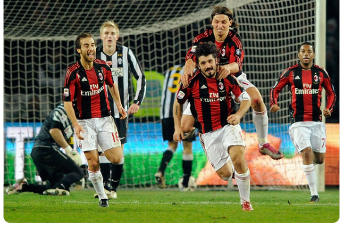 Gennaro Gattuso menjadi pencetak gol yang menentukan kemenangan terakhir AC Milan di kandang Juventus pada 5 Maret 2011. 