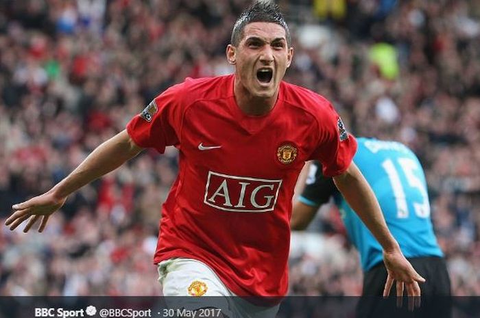 Penyerang Panathinaikos, Federico Macheda saat membela Manchester United (2007-2014).