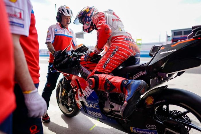 Jack Miller, usai mengaspal dengan motor Ducati Desmosedici GP19 di MotoGP Argentina  (31/3/2019)