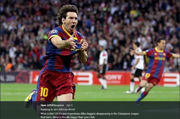 Megabintang Barcleona, Lionel Messi, dalam final Liga Champions 2011 melawan Manchester United.