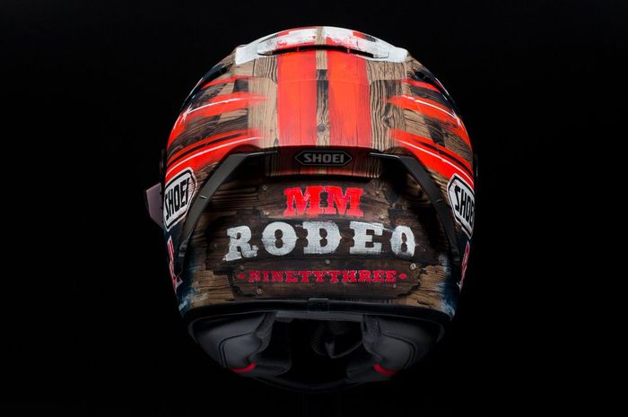 Helm baru milik Marc Marquez yang digunakan pada seri MotoGP Americas 2019.