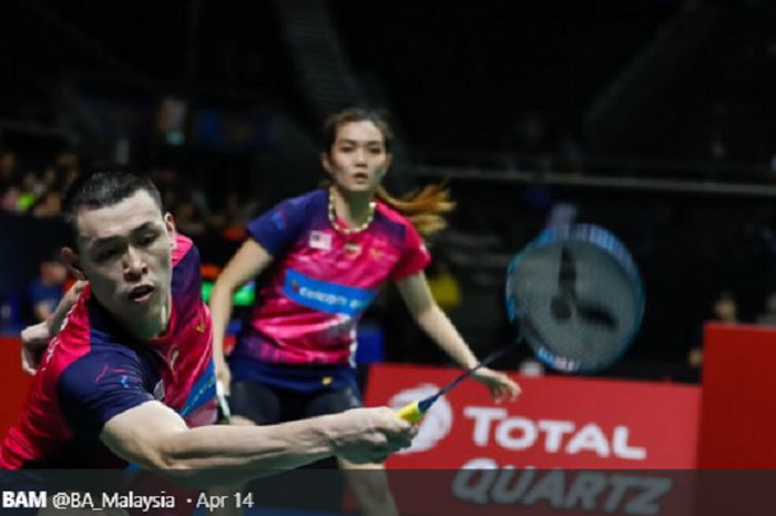 Pasangan ganda campuran Malaysia, Tan Kian Meng/Lai Pei Jing membuat pernyataan menarik sesaat sebelum mengalahkan Rinov/Pitha di semifinal Korea Open 2022.