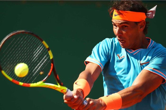 Rafael Nadal, saat berlaga pada turnamen Monte Calo Masters 2019.