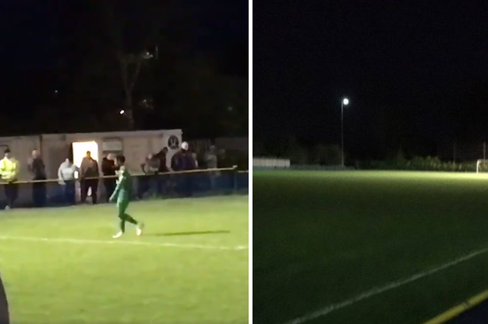 Usai Dikartu Merah, Pemain Amatir Liga Inggris Matikan Lampu Stadion