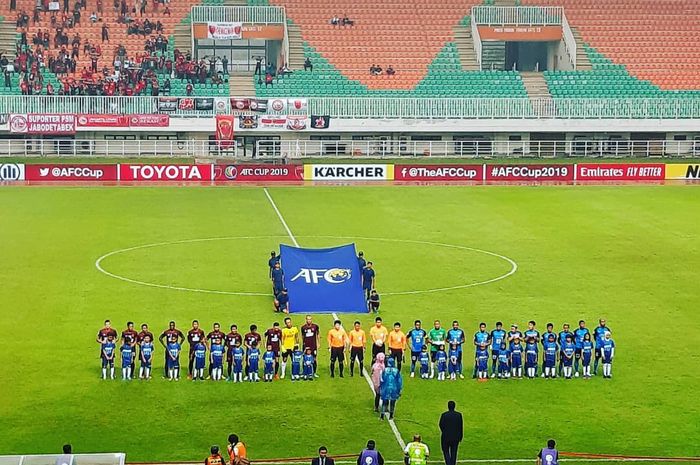 Suasana pertandingan PSM Makassar Vs Home United pada matchday kelima Grup H Piala AFC 2019.