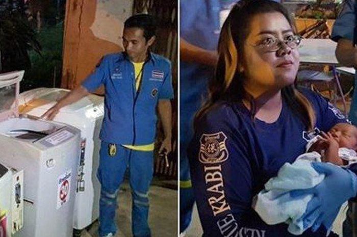 Beruntng bayi ditemukan dalam keadaan hidup.