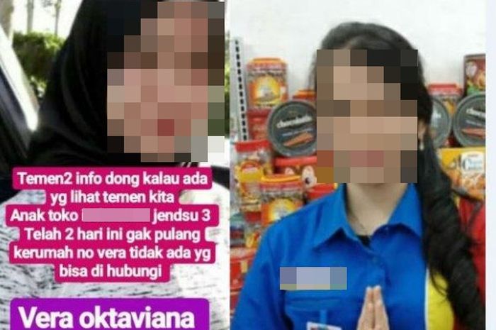 Pesan Terakhir Vera Oktaria Karyawan Minimarket Sebelum Tewas