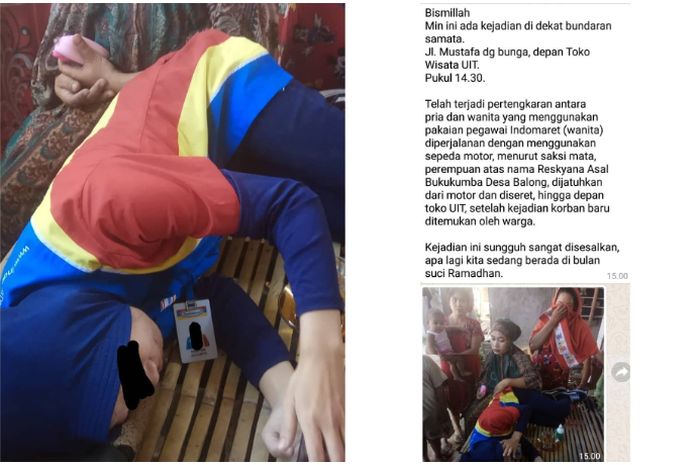 Miris, Pegawai Indomaret di Bulukumba Jadi Viral Usai Dijatuhkan dari Motor dan Diseret oleh Sang Pacar Setelah Bertengkar