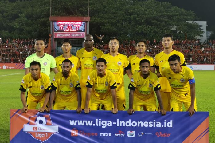 Starting XI Semen Padang saat dijamu PSM Makassar pada pekan pertama Liga 1 2019 di Stadion Mattoanging, Senin (20/5/2019).