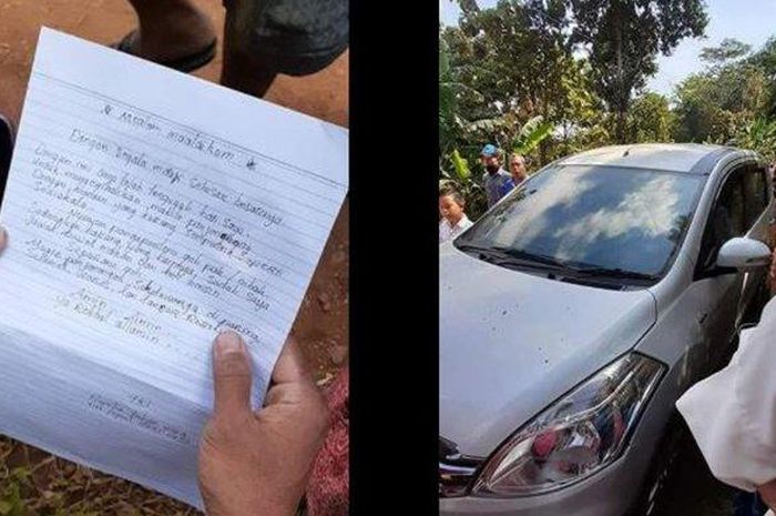 Viral maling kembalikan mobil curian disertai surat permohonan maaf