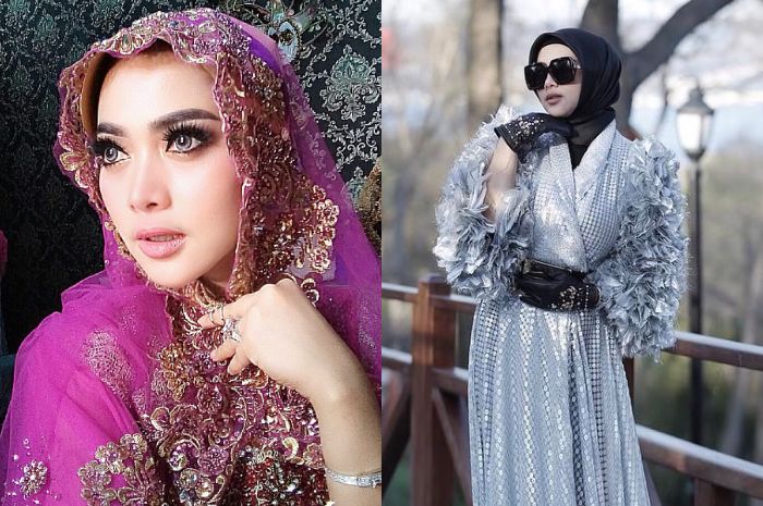 Intip Penampilan Jadul Syahrini yang Glamor Kenakan Kaftan Royal, Mewah ...