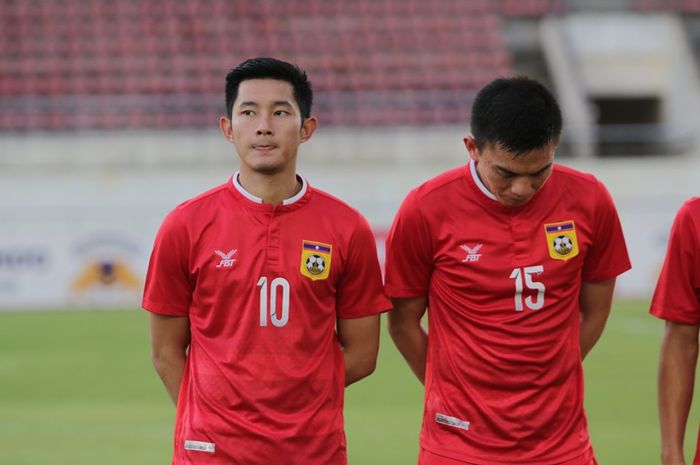 Winger Soukaphone Vongchiengkham yang dijuluki Messi Lao jelang laga timnas Laos kontra timnas Sri Lanka pada uji coba internasional di Stadion Nasional Lao pada 31 Mei 2019. 