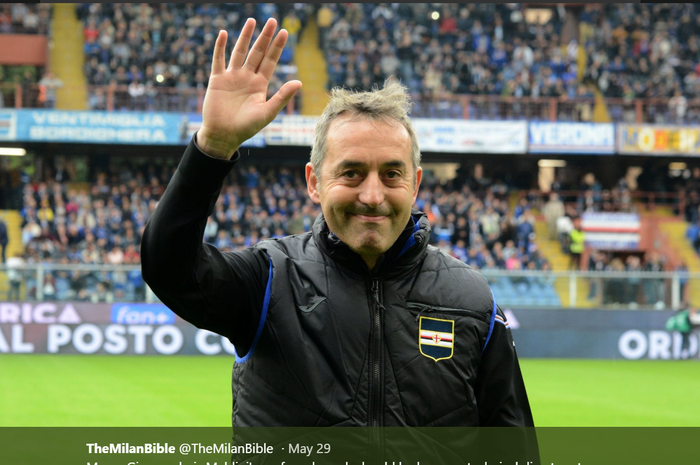 Pelatih Sampdoria, Marco Giampaolo, menjadi kandidat kuat juru taktik AC Milan musim depan.