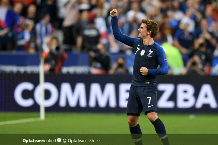 Antoine Griezmann, kembali mencetak gol untuk timnas Prancis.