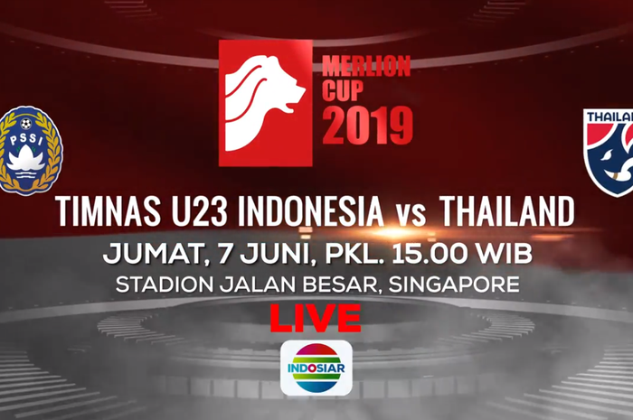 Jadwal laga timnas U-23 Indonesia vs Thailand di Merlion Cup, Jumat (7/6/2019)
