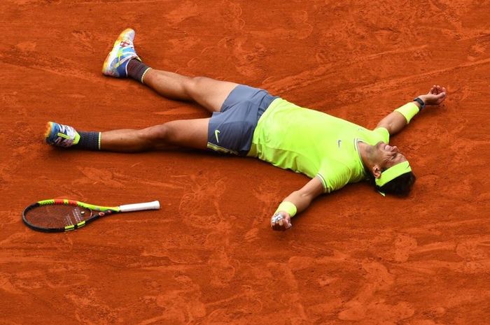 Ekspresi Rafael Nadal usai menangi French Open 2019