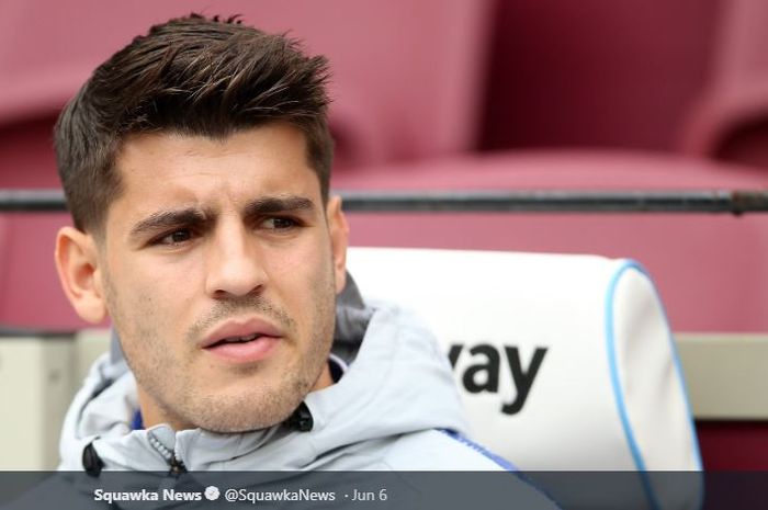 Penyerang Atletico Madrid pinjaman dari Chelsea, Alvaro Morata.