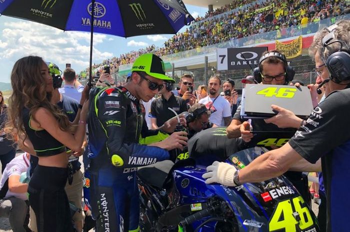 Pembalap Monster Energy Yamaha, Valentino Rossi jelang berlaga pada MotoGP Italia 2019