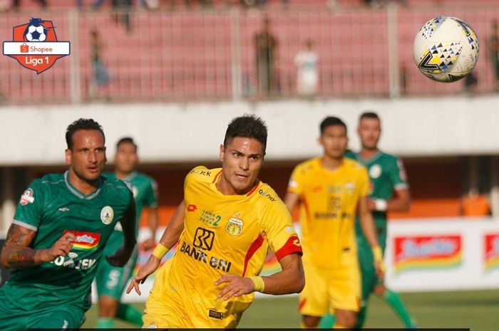 PSS Sleman bermain imbang dengan Bhayangkara FC dalam lanjutan Liga 1 di Stadion Maguwoharjo, 21 Juni 2019.