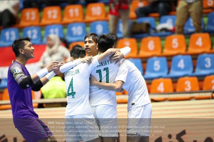 Timnas futsal U-20 Indonesia menghadapi Iran dalam duel perebutan tempat ketiga Piala Asia Futsal U-20 2019 di Tabriz, 22 Juni 2019.