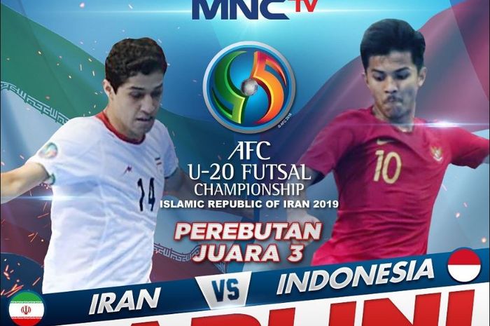 Timnas Futsal U-20 Indonesia meghadapi Iran dalam perebutan peringkat ketiga Piala Asia Futsal U-20 2019