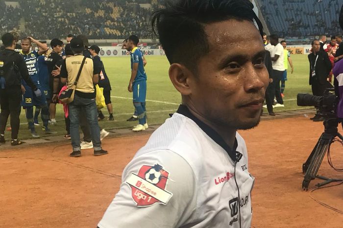 Pemain Madura United, Andik Vermansah, saat diwawancarai seusai laga kontra Persib Bandung, Minggu (23/6/2019) sore.