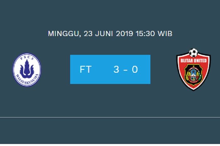 PSCS Cilacap Vs Blitar United pada laga pekan pertama Liga 2 2019, 23 Juni 2019. 