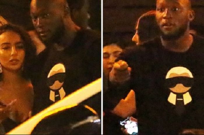 Penyerang Manchester United, Romelu Lukaku tetangkap kamera bersama wanita misterius di kelab malam Los Angeles, 10ak.