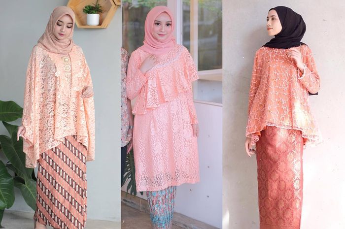 Paling Inspiratif Kebaya Warna Peach Cocok Dengan Jilbab Warna Apa