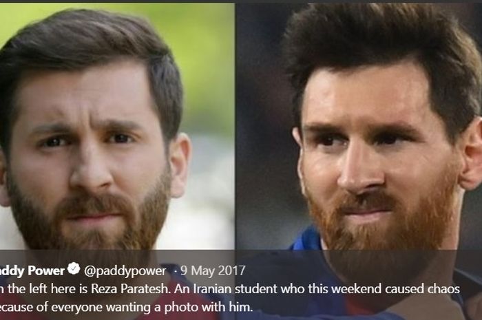 Reza Paratesh, pria asal Iran yang sangat mirip dengan Lionel Messi.