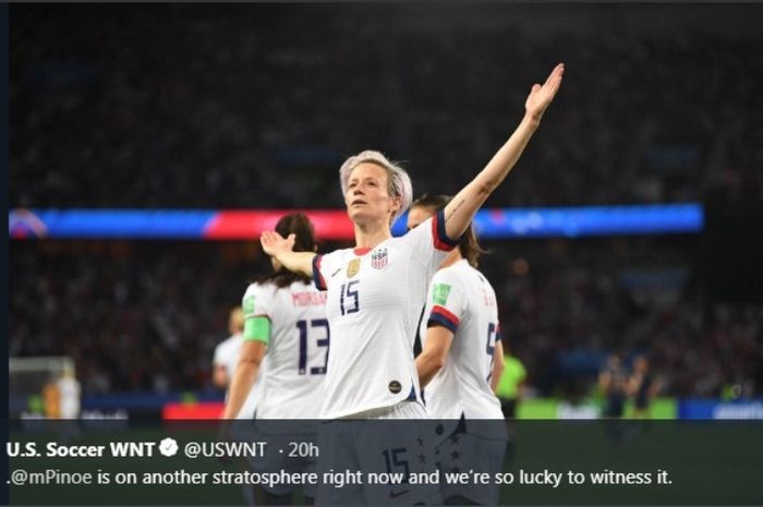 Kapten timnas putri Amerika Serikat, Megan Rapinoe.