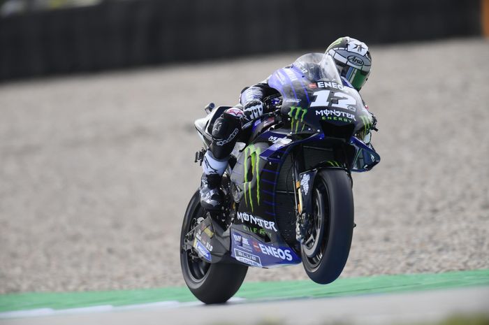 Pembalap Monster Energy Yamaha, Maverick Vinales, menjalani seri balap MotoGP Belanda di Sirkuit Assen.