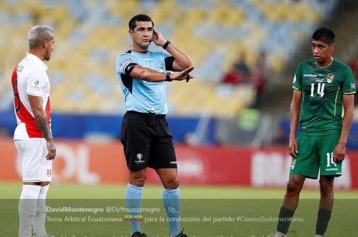 Roddy Zambrano, wasit laga Brasil vs Argentina di semifinal Copa America 2019.